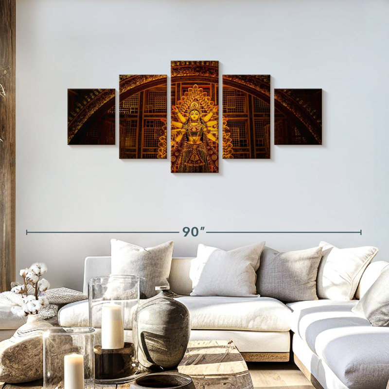 Durga In A Pandal, 30" H x 68" W