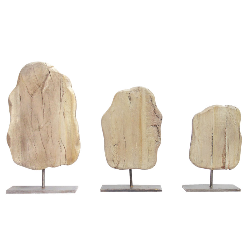 Ensemble de 3 sculptures Emilion, Clair naturel