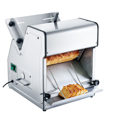 Electric Bread Slicer, 370W 1680RPM Bread Cutting Machine, Stainless Steel Countertop Cutter for 12mm Slice Thickness, Suitable for Commercial and Home Use in Bakeries and Restaurants, 120V