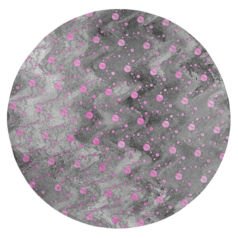 Chenille Abstract Indoor Rug, Round 5'