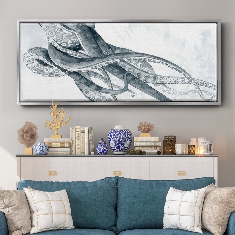 Octipi III- Framed Canvas, 24" H x 60" W