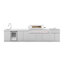 Îlot de cuisine extérieur modulaire 4 pièces VESTIVium - Barbecue au gaz à 6 brûleurs avec plaque chauffante au gaz, évier et réfrigérateur, porte simple et rangement double, comptoir en quartz blanc, acier inoxydable (LP)-126295180-128707191