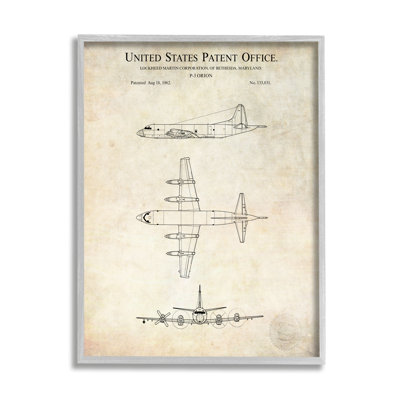 " Vintage Airplane Aircraft Diagram Patent Blueprint Diagram " by Karl Hronek