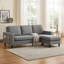 Upholstered L-Shaped 3-Seater Sectional Sofa with Footstool-1741103136