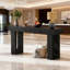 Console 63 po, canapé rectangulaire en bois naturel, console décorative pour entrée, couloir et salon (noir)-690970374