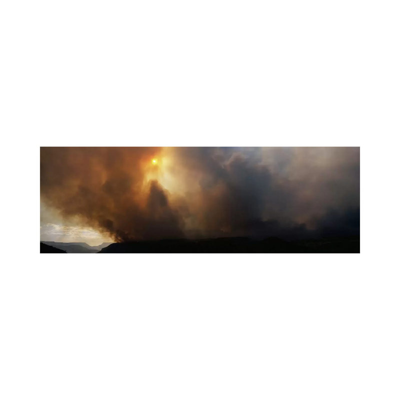 Smoke from a Forest Fire, Zion National PArk, Washington County, Utah, USA 1 Piece Wrapped Canvas Panoramic Wall Art