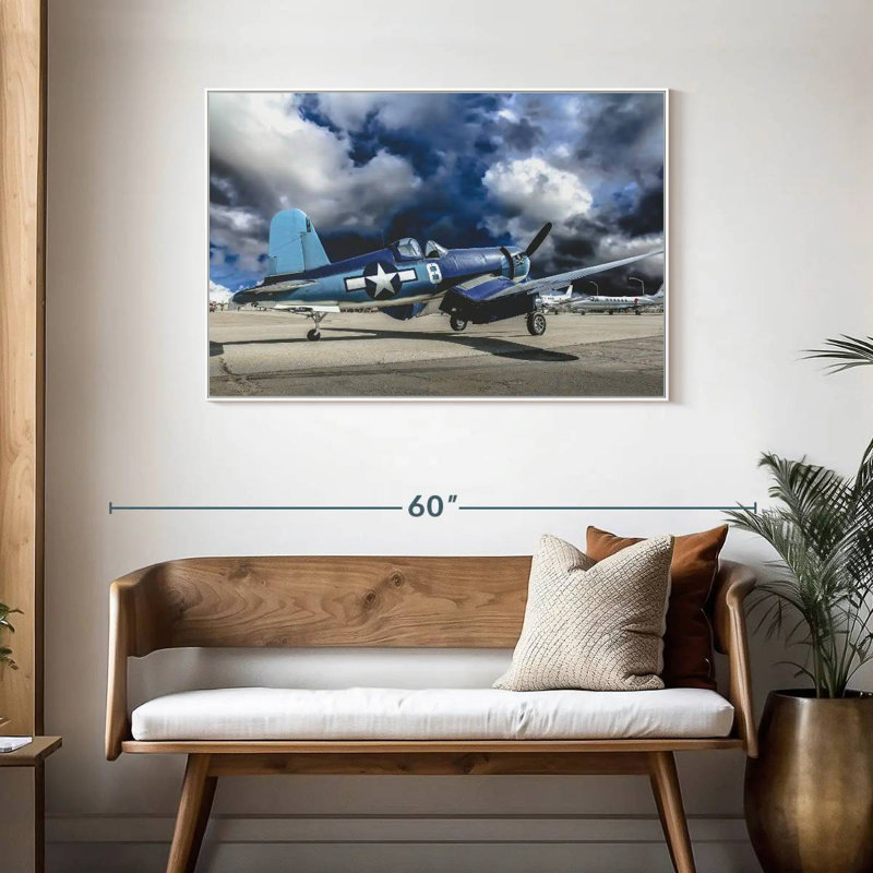 Avion de la Seconde Guerre mondiale, Cadre flottant blanc, 43 po x 29 po