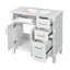 Meuble-lavabo moderne blanc de 36 po avec lavabo en céramique, portes à fermeture douce, 4 tiroirs de rangement, conception élégante pour les petites salles de bain