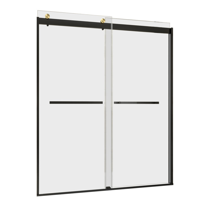 Porte de douche coulissante 60 po x H 74 po, porte de douche en verre trempé