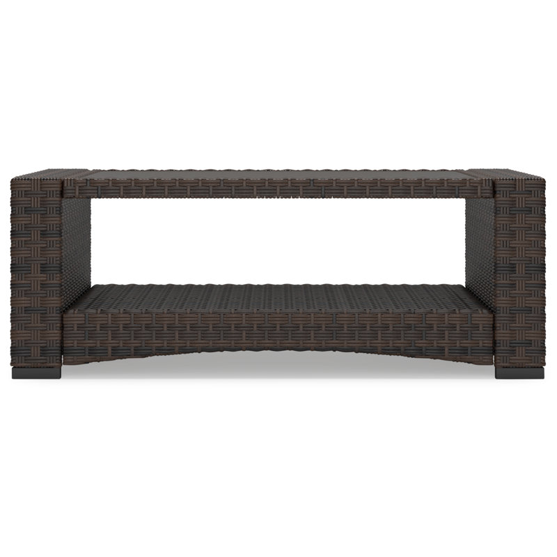 Windglow 44" Brown Pine Wood Rectangular Coffee Table