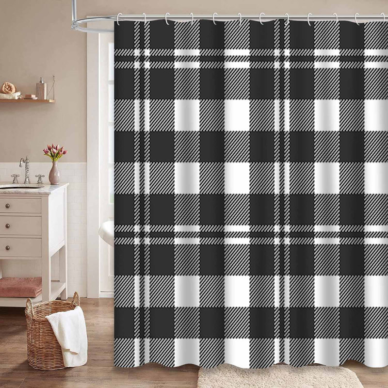 Rideau de douche Tartan, L 72 po x l 84 po