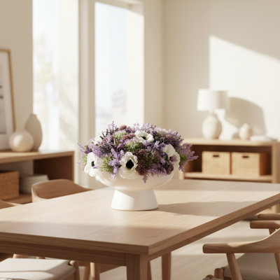 Anemone Centerpiece with Thistle and Berries