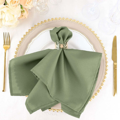 Premium Cloth Napkins Set of 100, 17x17 Inch,Seamless Dinner Napkins, Washable Linen Table Napkin Cloth with Hemmed Edges for Weddings, Party and Banquet(Eucalyptus Dusty Sage)