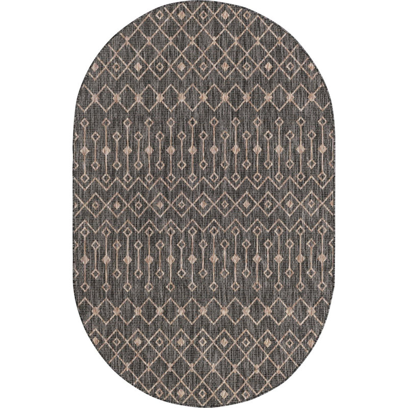 Leyla Geometric Indoor Rug, Oval 5'3" x 8'
