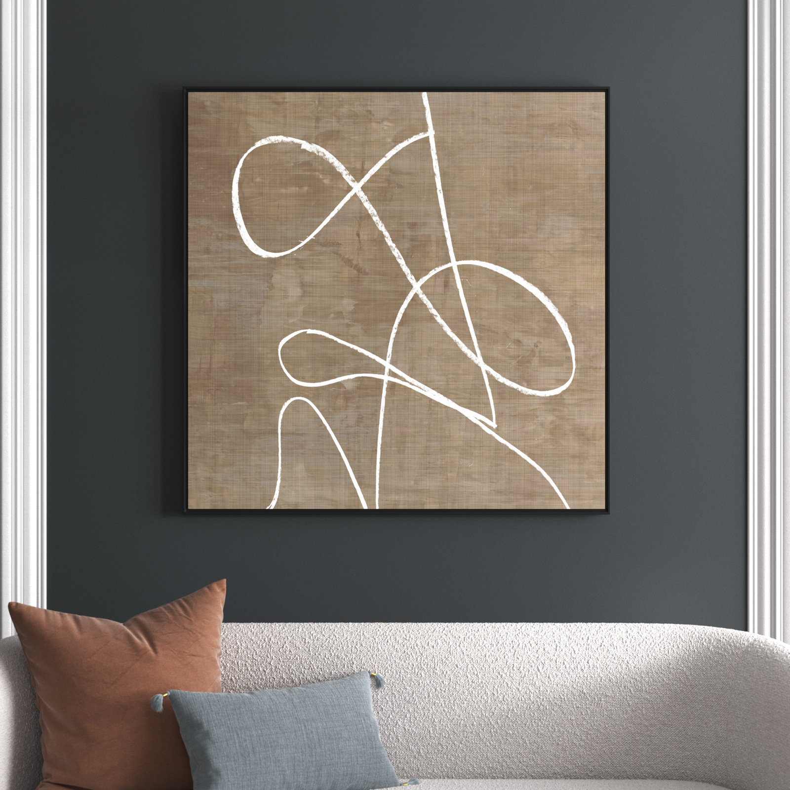 Catana "Swooping Lines" Print, 46.5" H x 46.5" W, Black