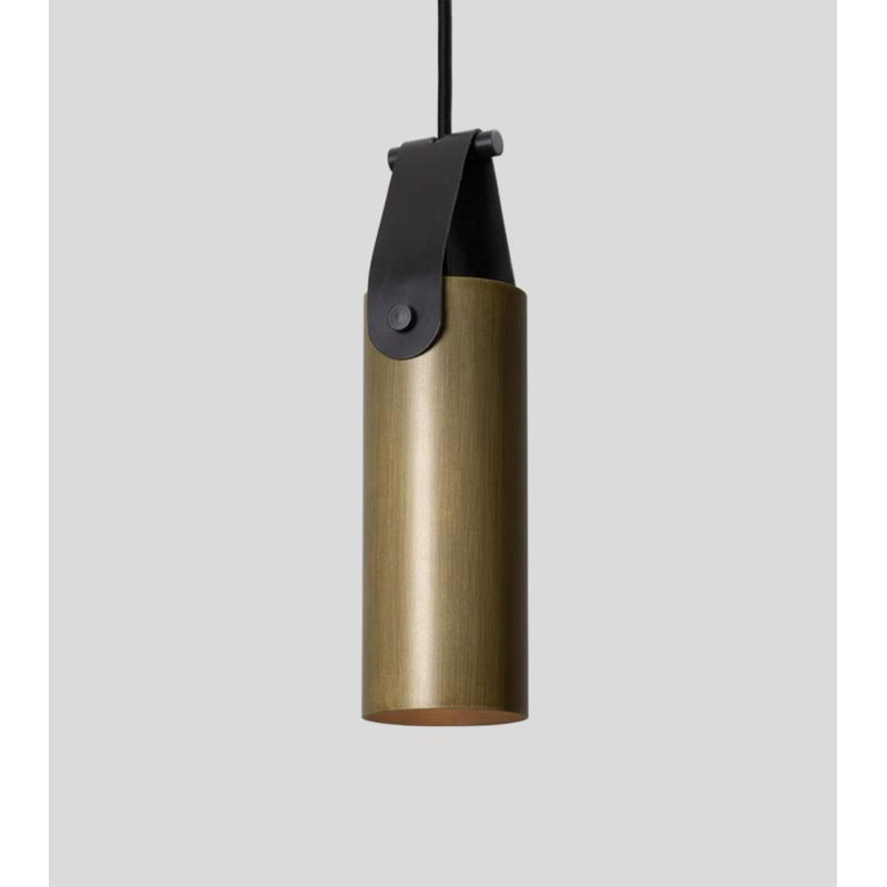 Spero Pendant, Black, Distressed Brass, No