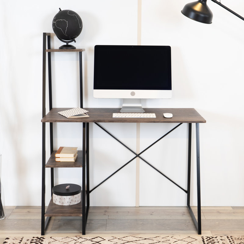 Blohm Writing Desk, Dark Oak, Black