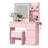 Lighted Vanity Desk with Mirror & Stool - 4-Drawer Makeup Table with Power Outlets (USB/Type-C) - Dimmable LED Dressing Table with Storage Shelves - Modern Bedroom Vanity Set, Easy Assembly-1297395553