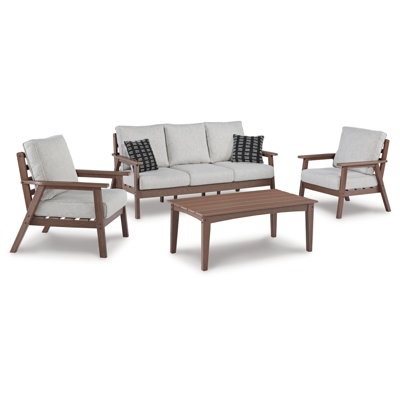 Emmeline Outdoor Sofa And 2 Chairs With Coffee Table -  Signature Design by Ashley, PKG013847