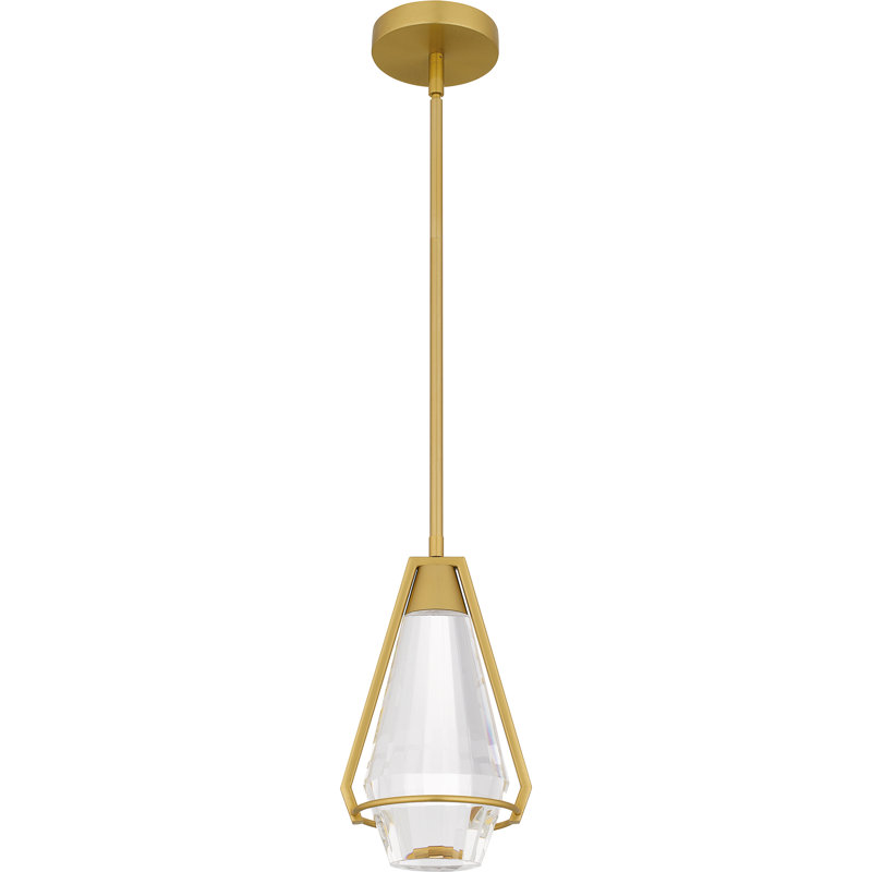 Sadell Integrated LED Mini Pendant, Brushed Gold