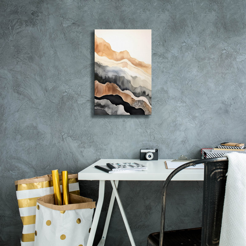 "Black & Beige Landscape 4" par Petals Prints Design, H 18 po x l 12 po x P 0,75 po