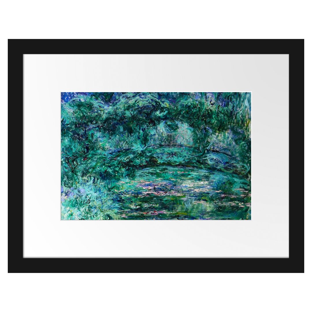 Claude Monet - Japanische Brücke Über Den Seerosenteich VII - Im Bilderrahmen Mit Galerie-Passepartout