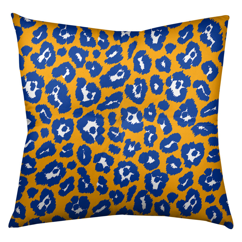Housse et insert de coussin carré touffeté, H 26 po x l 26 po x P 3 po, Or / Bleu