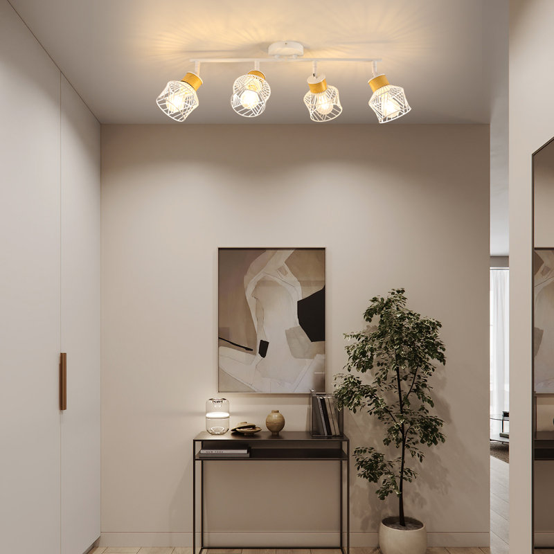 White 4-Light Iron Ceiling Spotlight