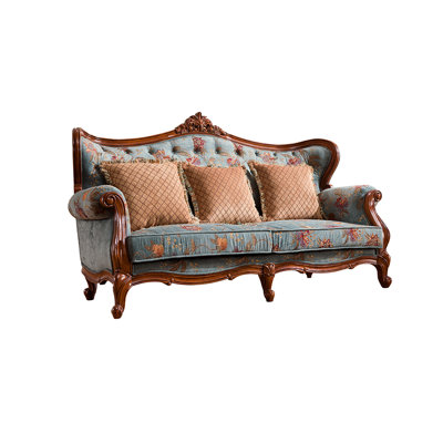 European Style Simple Villa Fabric Sofa Upholstered 80.3'' Sofa