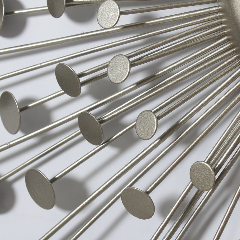 Décoration murale Sunburst, Argent, H 24 po x l 24 po x P 2 po