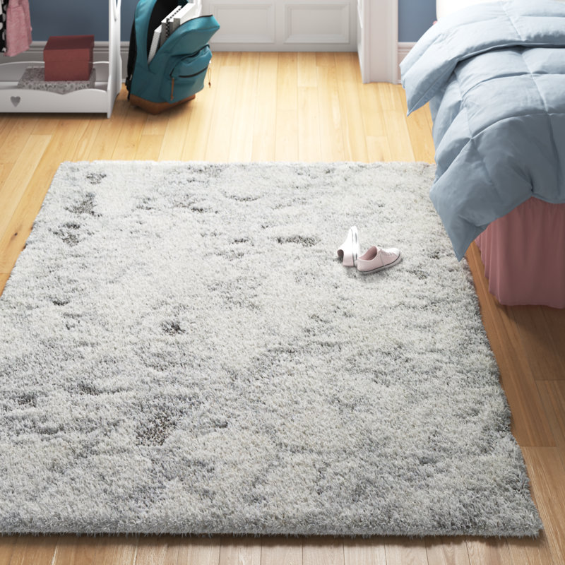 Dittman Machine-Woven Abstract Gray Area Rug, Rectangle 5'3" x 7'