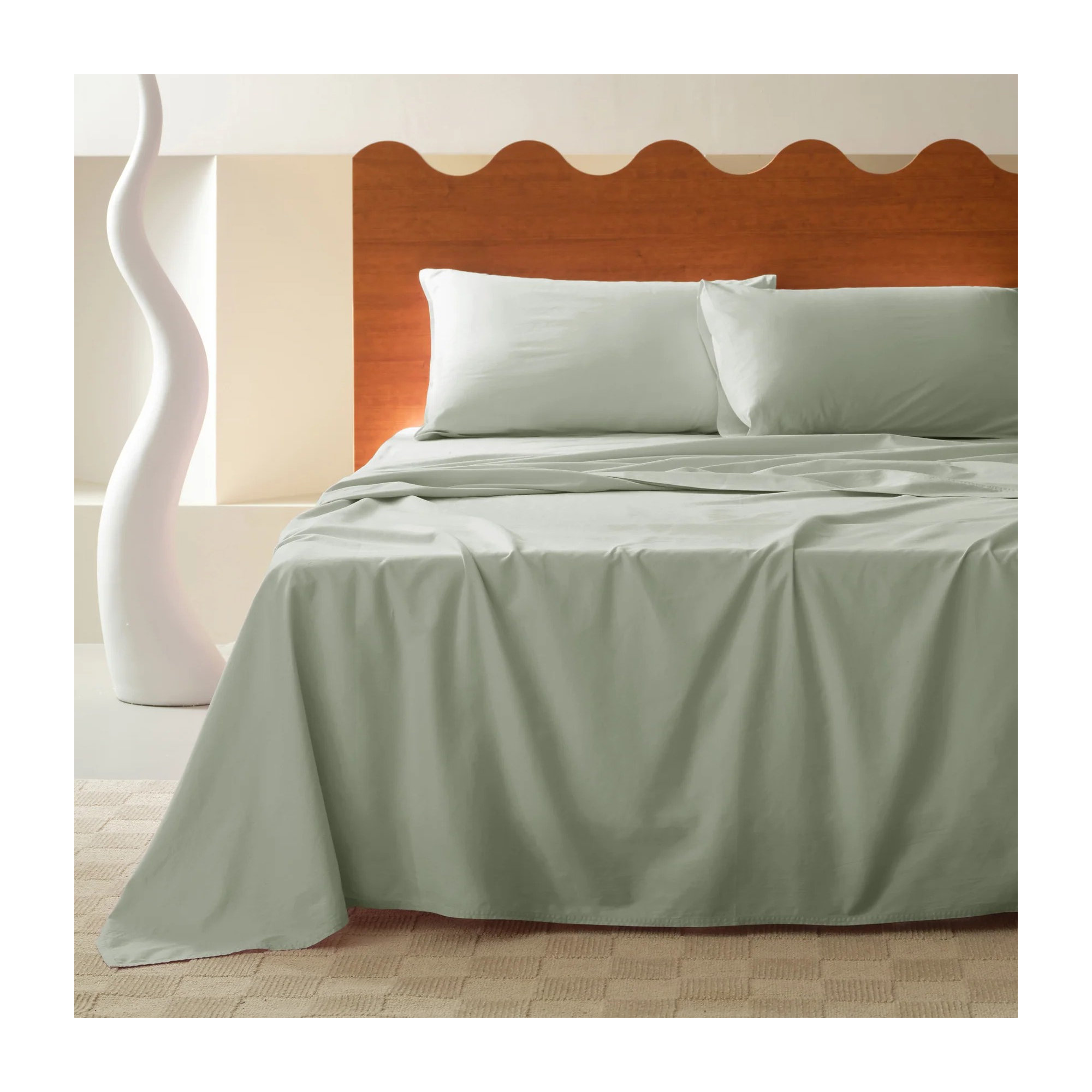 Double Stitch 100% Cotton Sheet Set, Blush Pink, California King Sheet Set with 2 Pillowcases