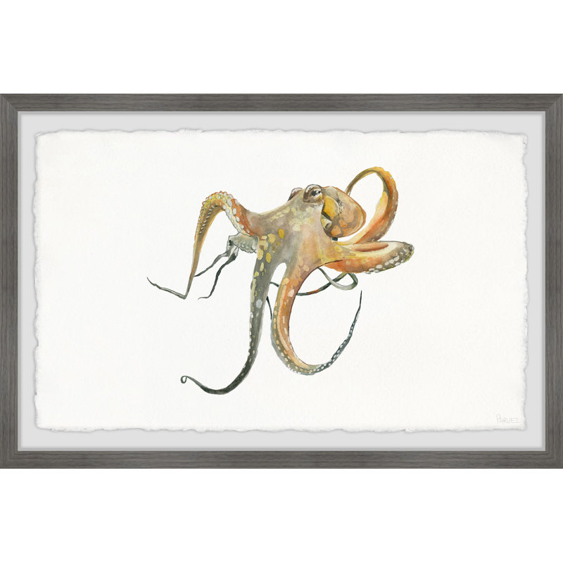 Lazy Octopus by Parvez Taj - Single Picture Frame Painting, 20 cm H x 30 cm W