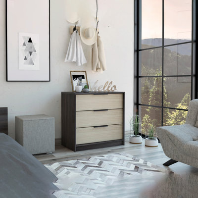 Commode 3 tiroirs Kaia, plateau supérieur