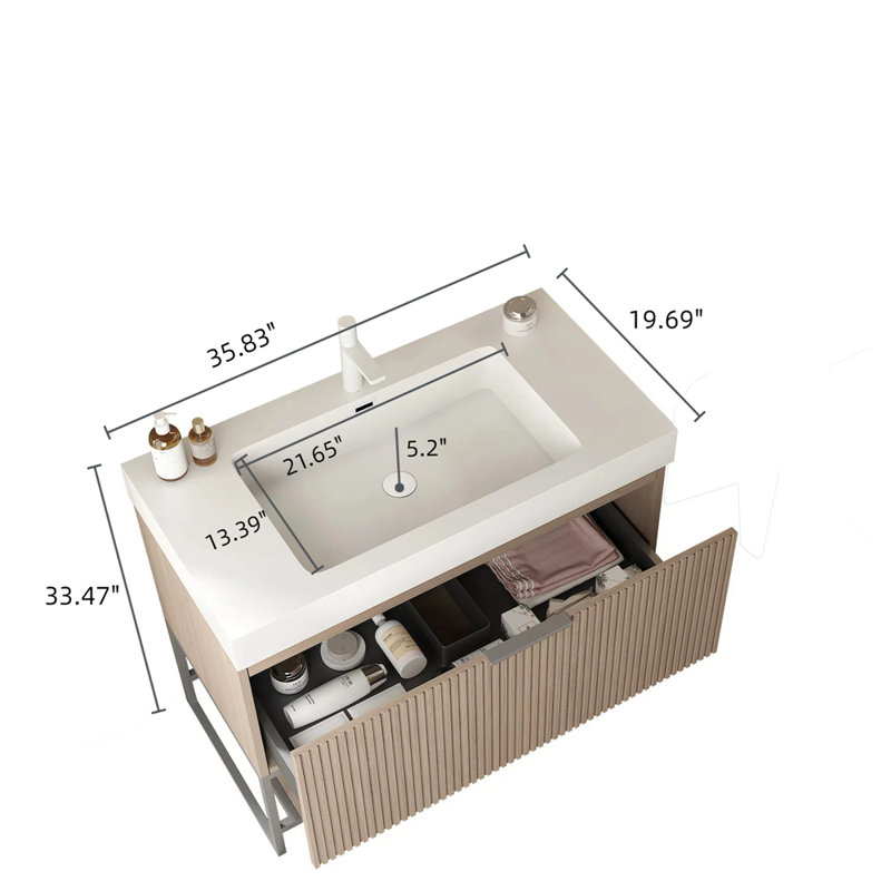 Meuble-lavabo autoportant 36 po avec lavabo 36 po