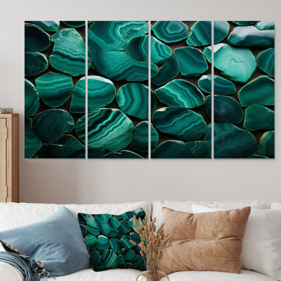 «Green Emerald Amazonite Stone Geode II», art mural pierre
