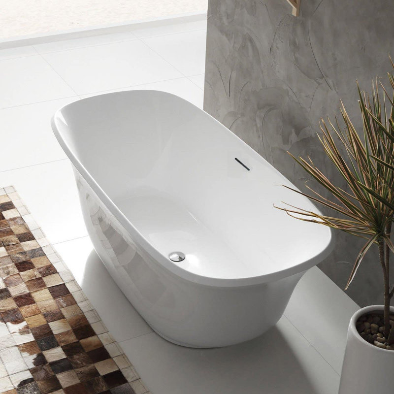 66.94'' x 31.25'' Soaking Acrylic Bathtub