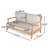 Clara Patio Acacia Wood Loveseat Sofa With Removable Cushions