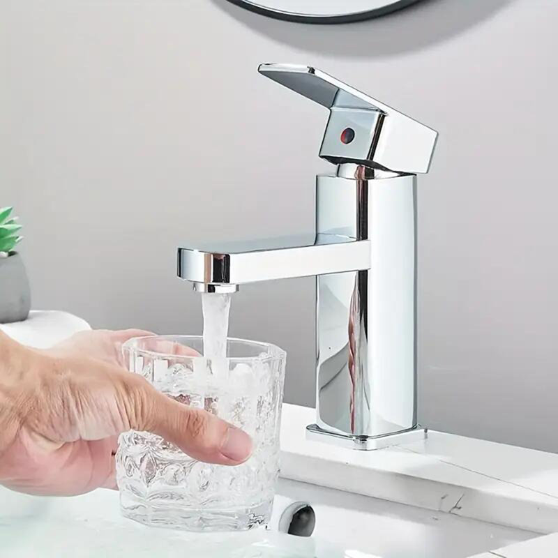 Chrome Basin Mixer Tap Mono Bathroom Sink Vanity Cloakroom Tap Fixings Waste