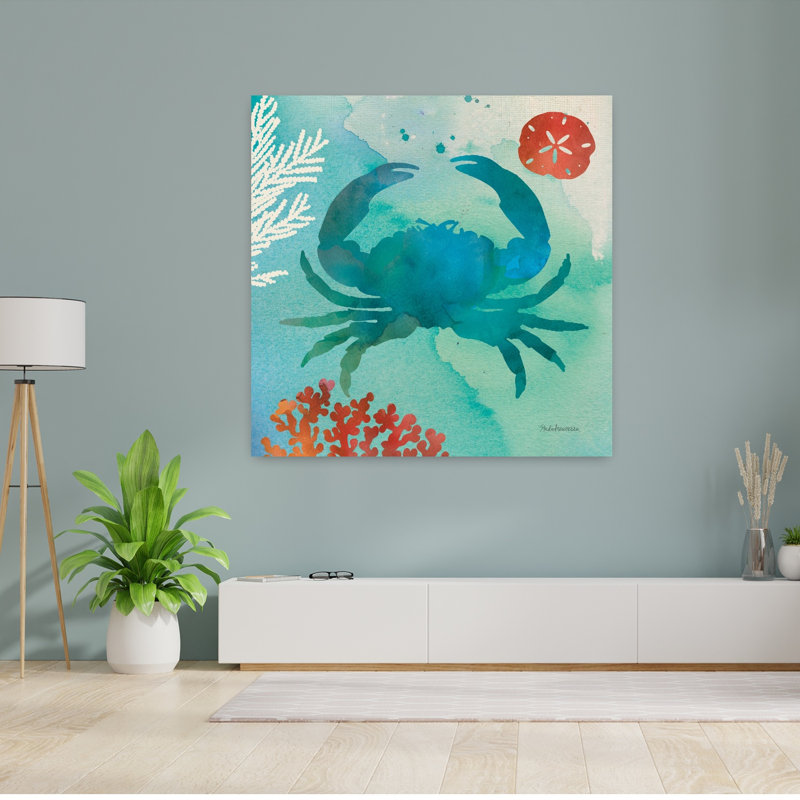 Under The Sea III Crabe, art côtier, H 48 po x l 48 po