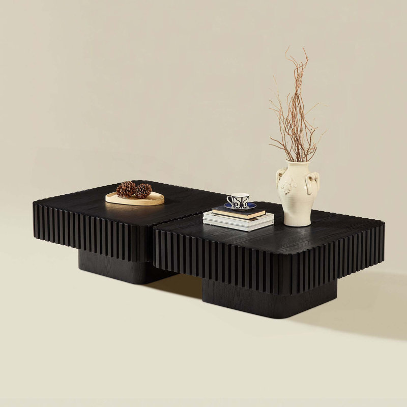 Ensemble de tables basses carrées 31,5 pouces Modern Handcraft, Noir