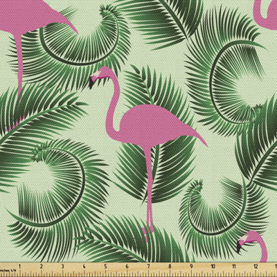 Pantin Tropical Bird Palm Trees Fabric