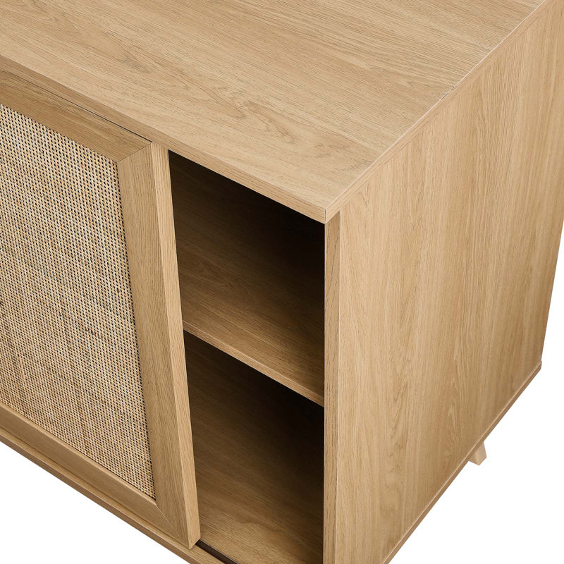 Soma 40" Oak Rattan Weave Accent Cabinet