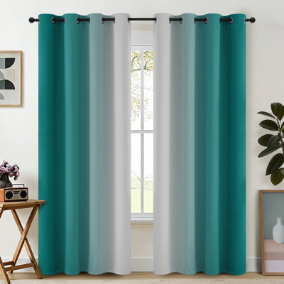 Rideaux isolants et isolants dégradés bleu sarcelle Ombre