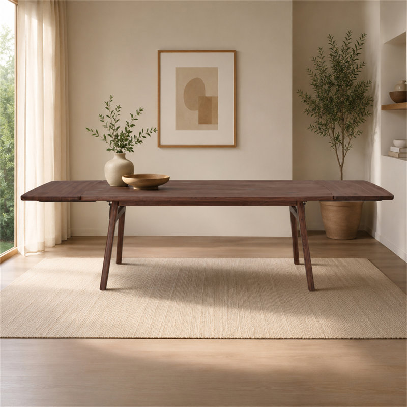 Eden Modern Extendable Walnut Wood Dining Table Large