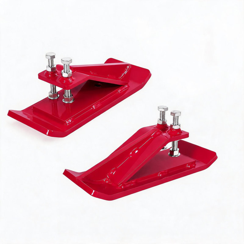 Lot de 2 protections de bord de godet de tracteur robustes en acier – Protection boulonnée pour chargeuse compacte, idéale pour l'entretien de la neige, du gravier et des allées – Rouge