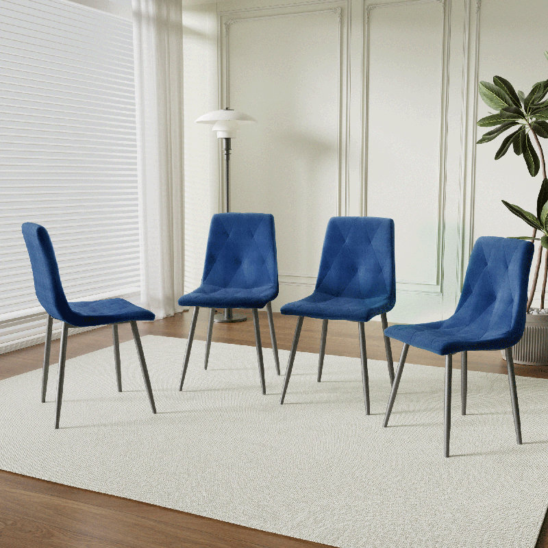 Chaise d'appoint rembourrée Freixa Velet, Bleu