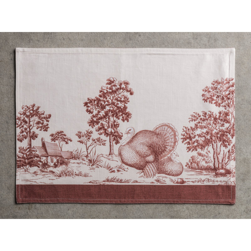 Maison d'Hermine - Ensemble de napperons 100% coton 4 pièces - 13 po x 19 po, Brun