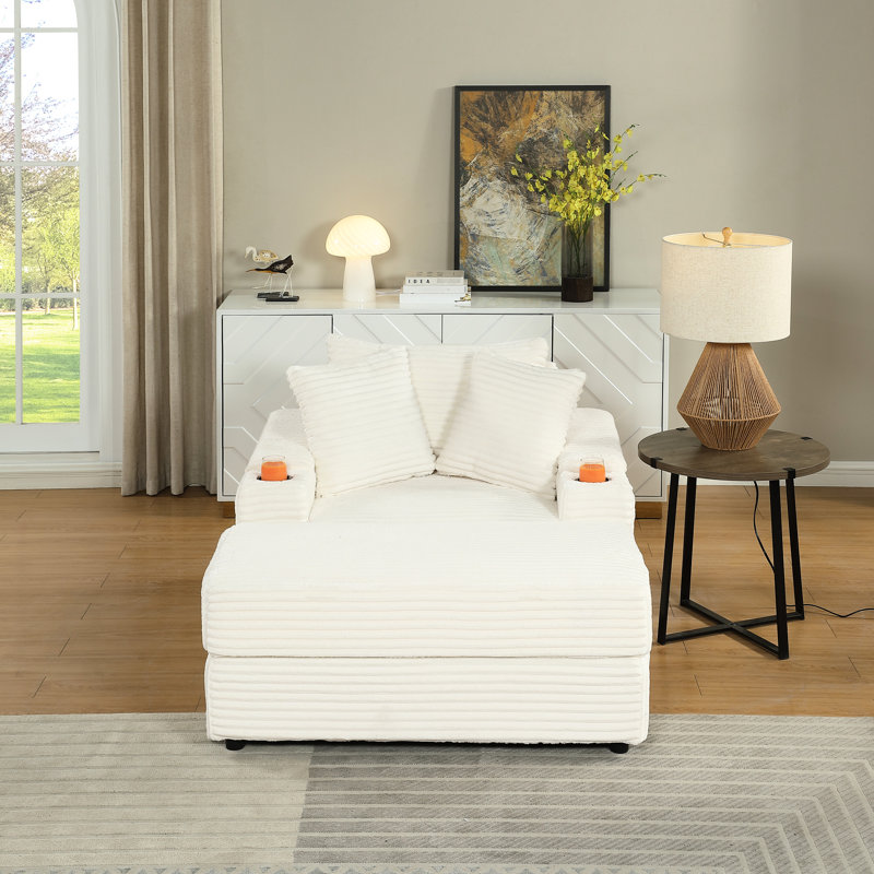 Siège confortable 1 avec coussins décoratifs et matériau en velours côtelé de luxe, éponge haute, structure stable, ergonomique, assemblage facile, canapé de couleur beige pour la détente, étable confortable à ressorts éponge,