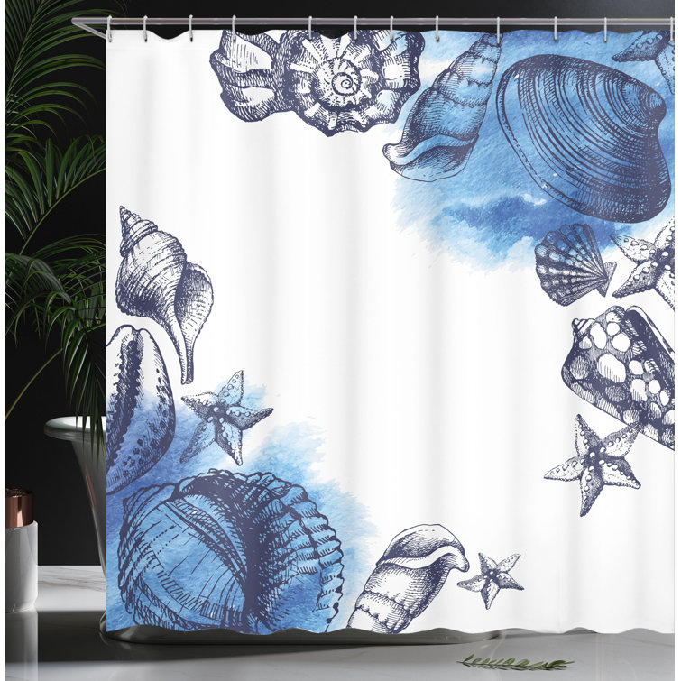 Ocean Shower Curtain Set + Hooks East Urban Home Size: 69 H x 105 W